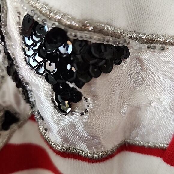 Whimsical Cow Jumps Over Moon Sequin Beaded M Top Bling Party Accessory Lady - Picture 6 of 15